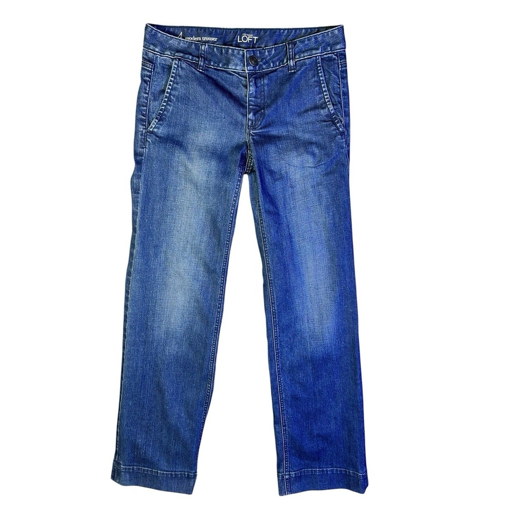Ann Taylor LOFT Modern Trouser Blue Denim Jeans Women's Size 4 32x33